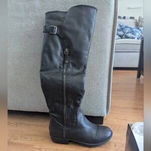 a.n.a Black Over the Knee Boots with Sleek Design